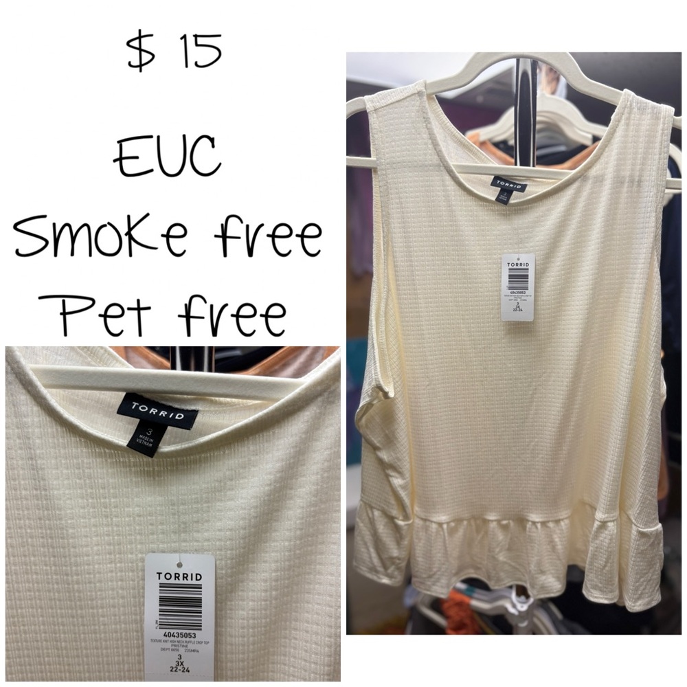 Torrid Ivory Sleeveless Peplum Top